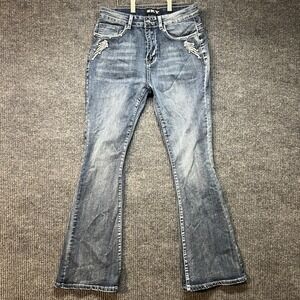 Sky Premium Collection Embellished Jeans Womens Sz 11 Wide Leg Boot Cut Stretch